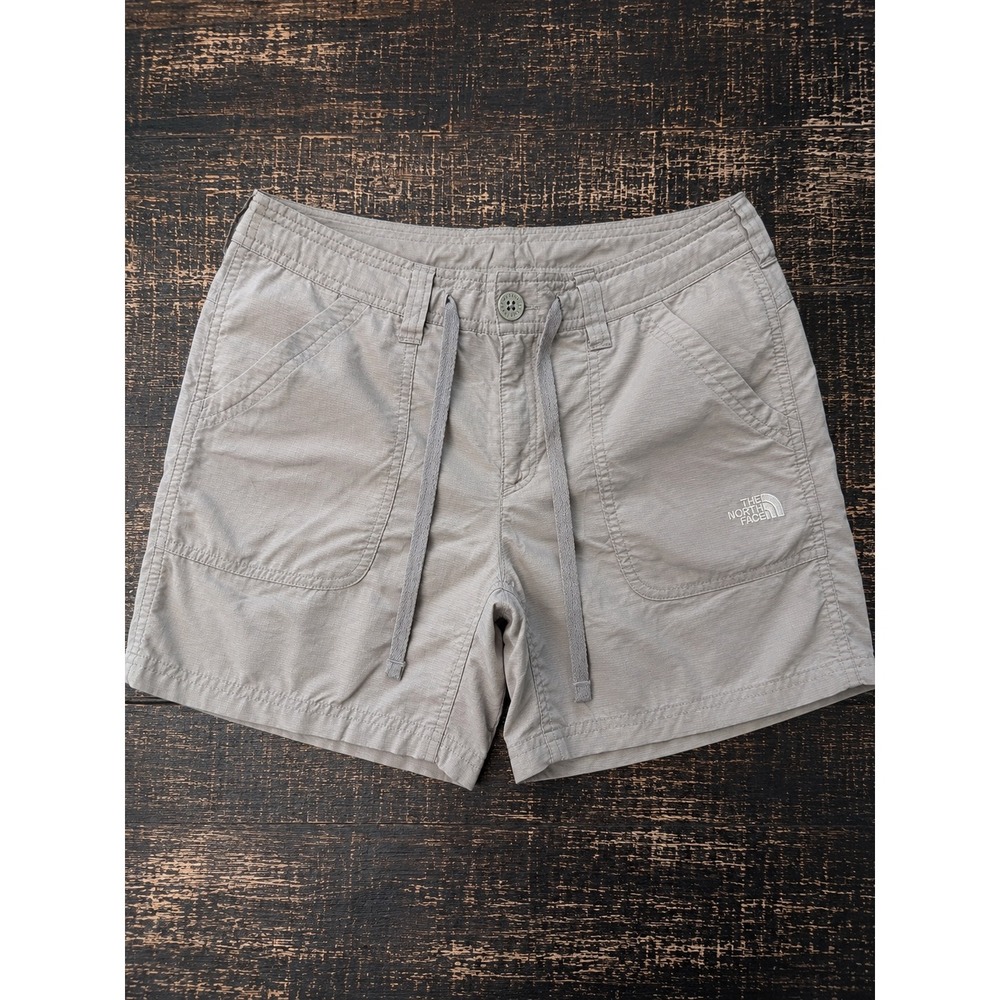The North Face Womens Gray Ripstop Hiking Shorts Stow Pocket Size 8